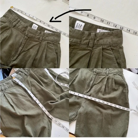 GAP Pleated High Rise Linen-Cotton Pants. - Picture 6 of 8
